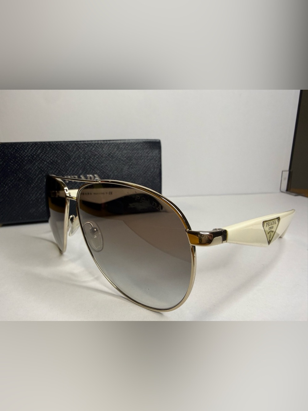 Prada Gold Frame Brown Gradient Sunglasses